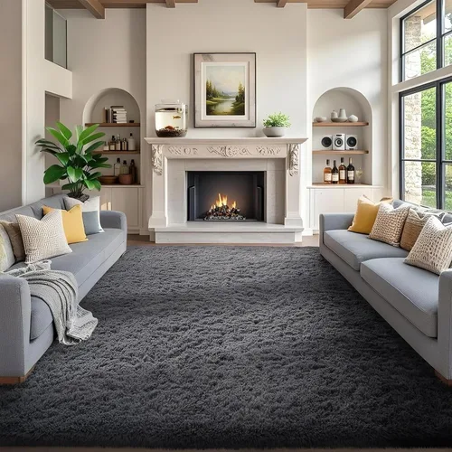 Vista 158 de Ophanie - Alfombras para sala de estar, antideslizante y suave, de felpa grandes y peludas para dormitorio, peludas para niños y niñas, decoración