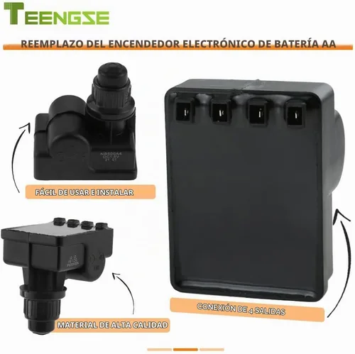 Vista 2 de Kit de montaje de encendedor de parrilla, generador de chispas de parrilla de gas, encendedor electrónico de batería AA, encendedor de barbacoa