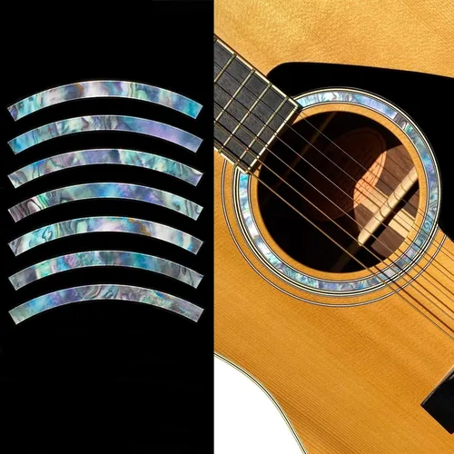 Vista 5 de Pegatinas con incrustaciones RS-244ST-BL Guitarras Acústicas - Roseta de Agujero de Sonido - Rayas - Azul Abulón