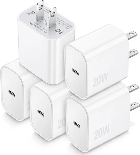 Vista 8 de Bloque de carga USB C, paquete de 5 bloques de carga tipo C, caja de carga rápida PD de 20 W, cubo de ladrillo compatible con iPhone 16/15/14 Pro