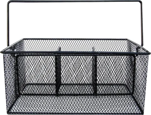 Vista 8 de Organizador de utensilios – Organizador de cubiertos para fiestas, soporte para cucharas, organizador de buffet para condimentos, servilletas, Negro