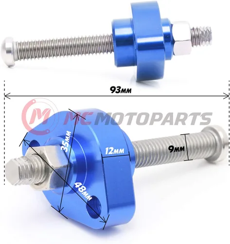 Vista 5 de MC MOTOPARTS Tensor de cadena manual HP ajustable CNC compatible con CBR600 F3 1996-1998 1997 (azul)