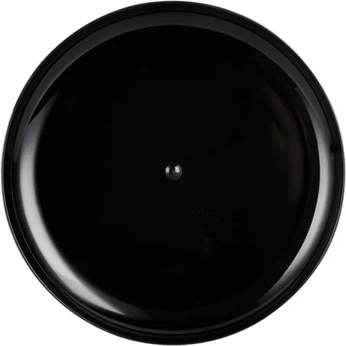 Vista 16 de Restaurantware Platos de fiesta de 7 x 7 pulgadas, 100 platos desechables de plástico para postre, platos redondos de plástico negro resistente