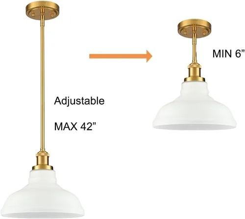 Vista 8 de HOLKIRT Modernas lámparas colgantes doradas, luces colgantes de isla de cocina, luces colgantes para dormitorio, comedor, baño con cúpula de cristal