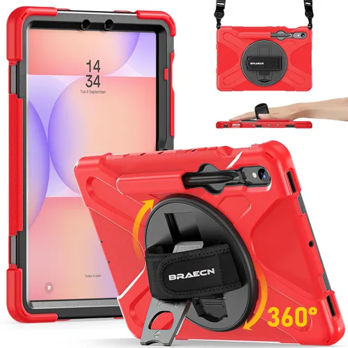 Vista 10 de BRAECN - Funda para Galaxy Tab S10 Plus, S9 Plus, S9 FE+, S8 Plus, S7 Plus, S7 FE 12.4 inch Shockproof Heavy Duty Full Body Protective Cover with