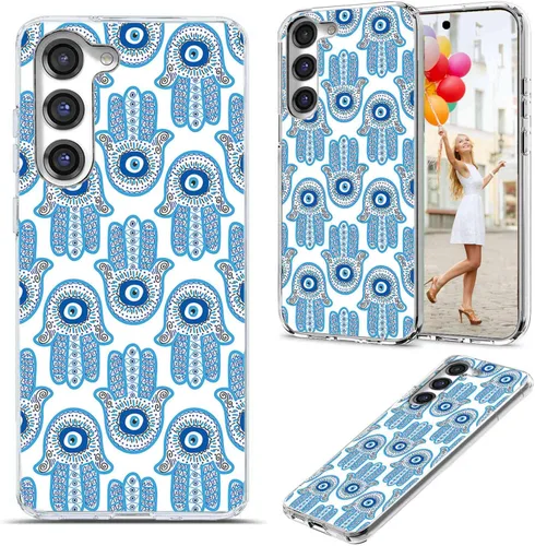 Vista 14 de Funda para Samsung Galaxy S23 Plus/S23+ - Funda protectora transparente de TPU suave a prueba de golpes con diseño de paraguas rojo de la torre Una