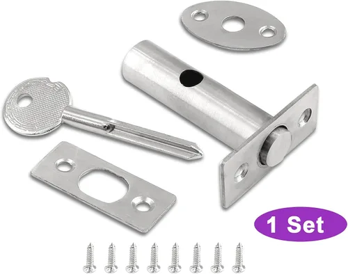 Vista 7 de Cerradura de mortaja de acero inoxidable con llave y tornillo para puerta de 3.14 pulgadas de longitud