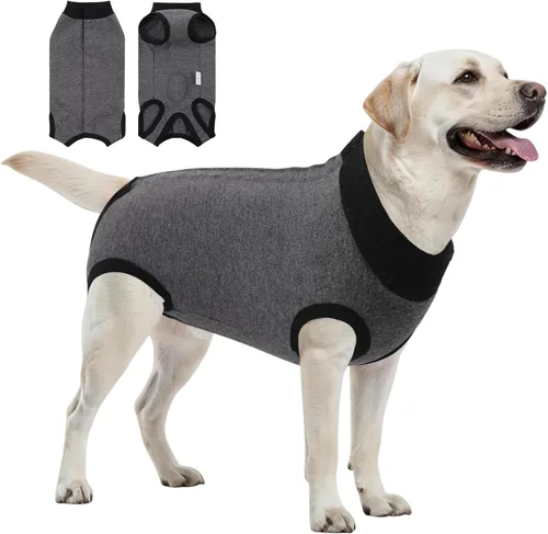 Vista 24 de SAWMONG Traje de recuperación para perros, hembras y machos, transpirable, traje corporal para perro después de una cirugía, esterilización Avión