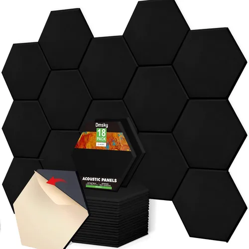 Vista 10 de 50 paquetes de paneles de espuma acústica, paneles de espuma insonorizante de 5 x 30.5 x 30.5 cm, paneles de absorción de sonido de alta densidad
