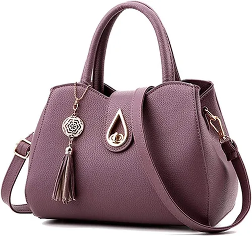 Vista 12 de Pahajim Bolso de cuero sintético para mujer, con asa superior, cartera de dama, elegante, para trabajo, ataché, bolsa de mano Medium structured