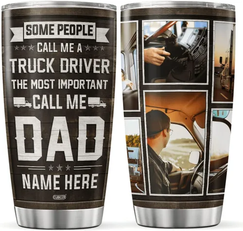Vista 9 de CUBICER Vasos de café personalizados, taza de viaje de peluquero para papá, papá, abuelo, hombres, taza de acero inoxidable, fotos personalizadas
