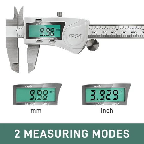 Vista 3 de Calibre digital electrónico de Vernier, herramienta de medición, micrometro electrónico impermeable IP54, calibre de vernier de acero inoxidable