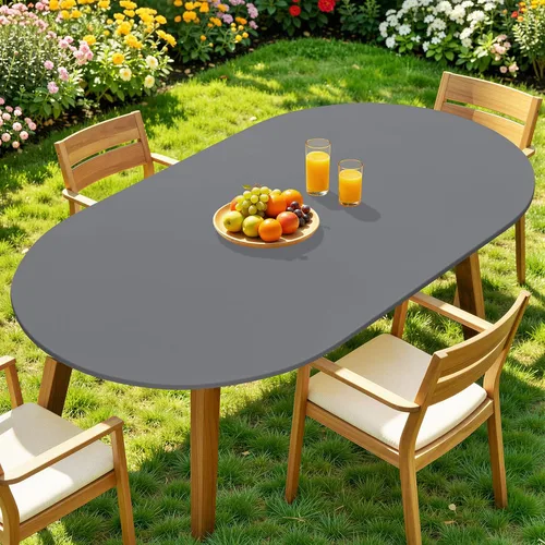 Vista 54 de Moosfor Mantel redondo de elastano, elástico ajustable impermeable para mesas de 18 a 24 pulgadas, mantel de picnic elástico lavable para Azul