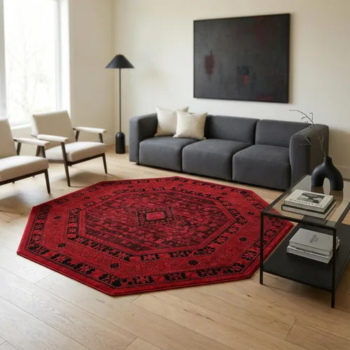 Vista 13 de Unique Loom Tekke Collection - Alfombra de área Sheibani (2' 2" x 3' 1", rectangular, rojo/negro)