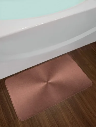 Vista 2 de Ambesonne Tapete de baño abstracto, diseño gráfico moderno con efecto degradado de forma redonda y radial, tapete decorativo de baño de felpa