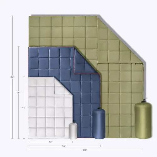 Vista 8 de Sonive Manta de 52 x 75, manta compacta plegable resistente a la intemperie para exteriores Verde militar