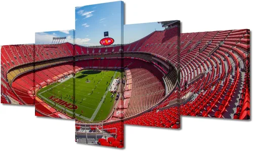 Vista 24 de TUMOVO Allegiant Stadium Arte de Lienzo para Pared de Sala de Estar Equipo de Fútbol Americano Pintura Moderna Nevada Las Vegas Cuadro Deportivo