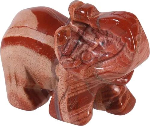 Vista 14 de Amogeeli Figura de elefante de cristal curativo de 1.5 pulgadas, tronco tallado a mano, estatua de animal de piedra de elefante, decoración
