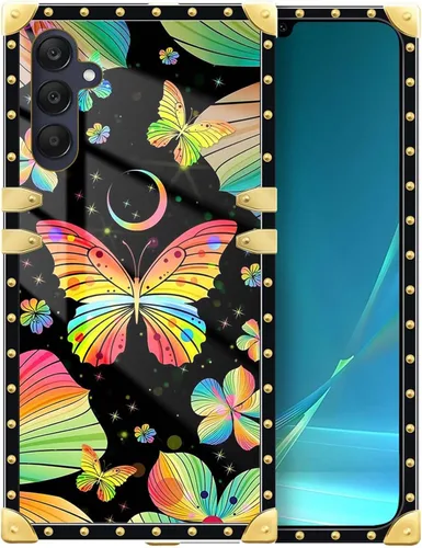 Vista 188 de Funda compatible con Samsung Galaxy A03S 4G, TPU suave de lujo y parte trasera de policarbonato duro para niñas y mujeres, funda protectora a prueba