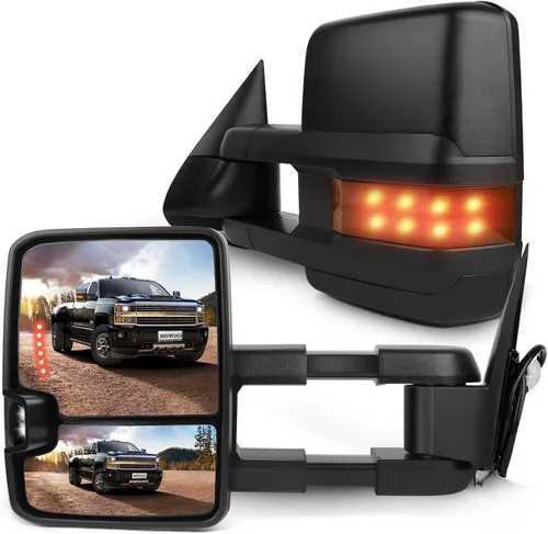 Vista 14 de SCITOO Espejos de Remolque Compatibles con Chevy Silverado 2008-2013 Para GMC Sierra Todos los Modelos Un Par (Lado Izquierdo y Derecho) Con Ajuste