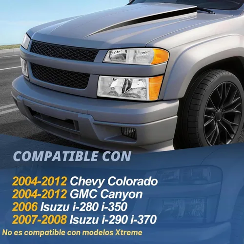 Vista 7 de Auto Dynasty 4 piezas de conjunto de faros y lámparas de parachoques compatibles con Chevy Colorado GMC Canyon 2004-2012 Isuzu i-290 i-370 2007-2008
