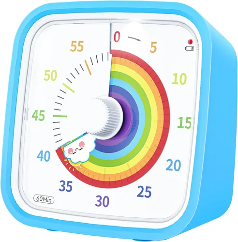 Vista 11 de Yunbaoit Temporizador Visual Negro Mejorado con Estuche Protector, Temporizador Silencioso de Cuenta Regresiva de 60 Minutos para Niños y Adultos