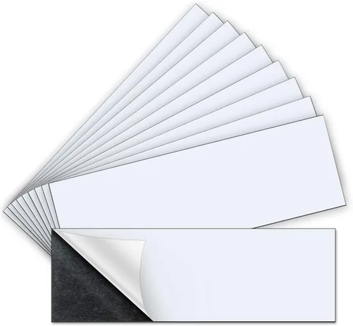 Vista 8 de 4 piezas, 12 x 4 pulgadas, imanes para parachoques, lámina de adhesivo magnético flexible con autoadhesivo, convierte cualquier calcomanía en un imán
