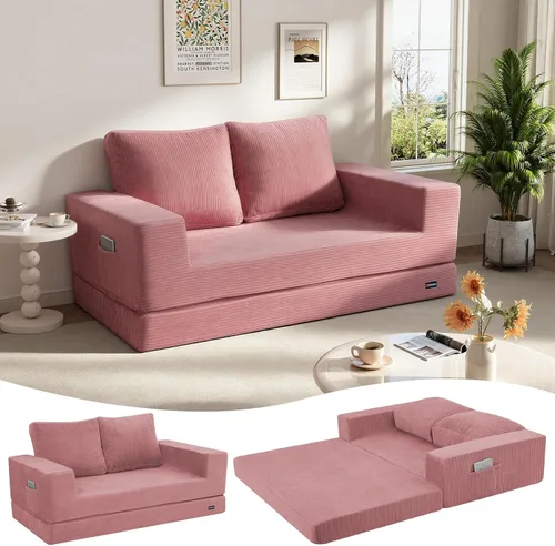 Vista 12 de COMAX Sofá cama futón, sofá cama convertible, sofás plegables sin hueso