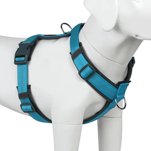 Vista 19 de Arnés para perro Plutus Pet sin tirón, arnés ajustable de nylon con acolchado suave, arnés para perro reflectante y resistente para perros pequeños