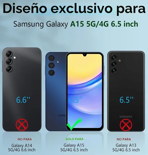 Vista 2 de FNTCASE - Funda para teléfono Samsung Galaxy A15 5G, protector de pantalla integrado Cristal transparente