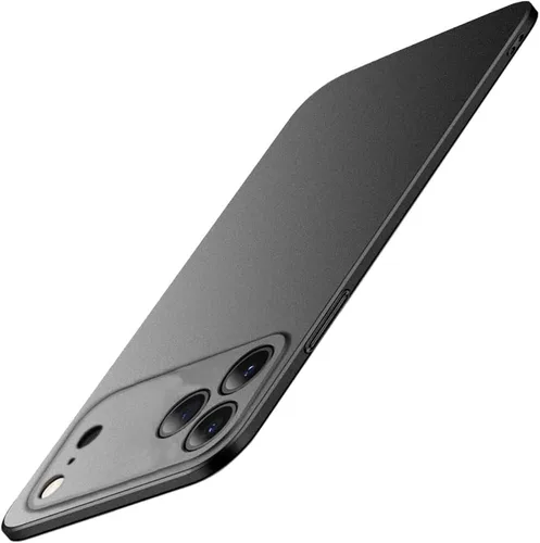 Vista 10 de Casechics Compatible con iPhone, Funda de Lujo Mate de PC Duro Ajuste Delgado Ultra Delgada Ligera Protección de Lente de Cámara Funda Suave a Negro