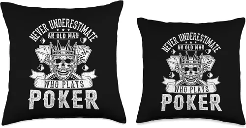 Vista 3 de Casino Lover Shirts Men Women Funny Poker Gifts Funny Old Man Card Player Casino Grandpa Gambler Poker, almohada de póquer, 16 x 16 pulgadas