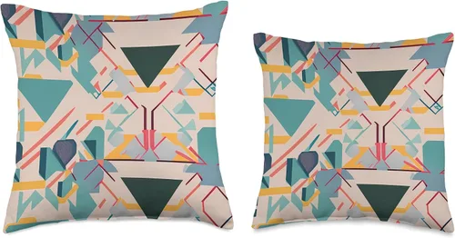 Vista 3 de Pure Pattern Paradise Colorful Abstract Geometric Pattern #064 Throw Pillow, 16x16, Multicolor