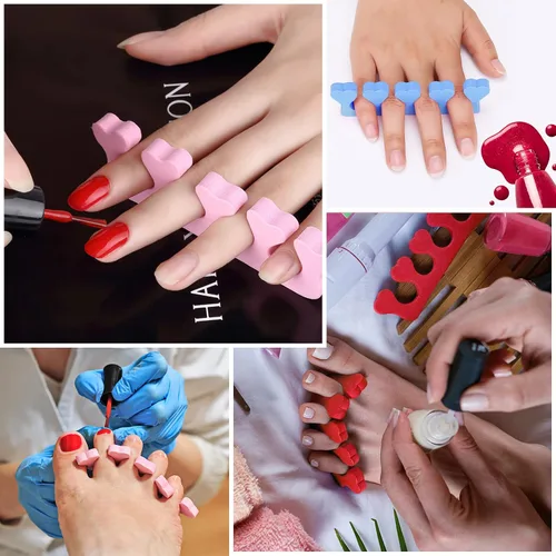 Vista 6 de 10 separadores de dedos para pedicura, separador de dedos de esponja suave para esmalte de uñas, separadores de dedos, separadores de dedos