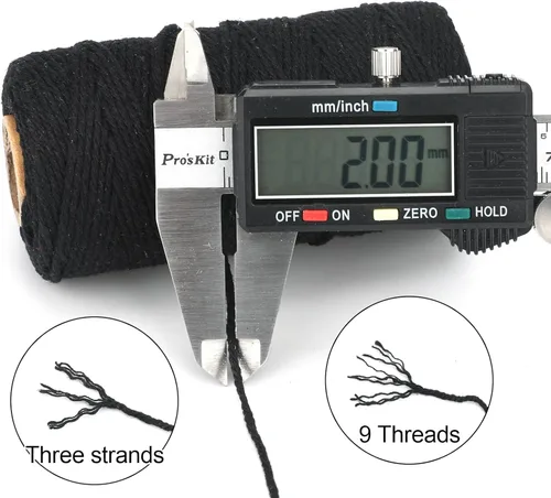 Vista 2 de G2PLUS Cuerda Negra, 2MM 328 Pies de Cuerda de Algodón Natural para Manualidades, Cuerda de Algodón Negra para Panaderos, Cuerda de Embalaje
