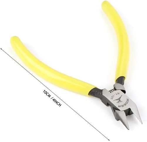 Vista 3 de Alicates de corte lateral diagonal de 4 pulgadas y 3.937 in, tijeras de corte de alambre de cable, pinzas de precisión para electrónica, fabricación