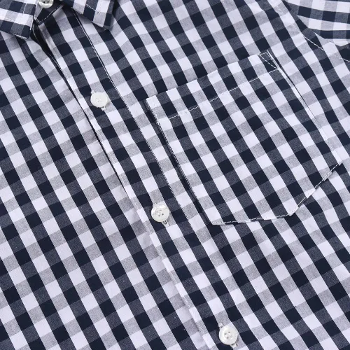 Vista 5 de Spring&Gege Camisas de vestir de manga corta para niños Uniforme formal tejido sólido