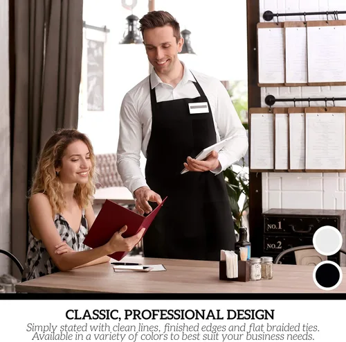 Vista 5 de Green Lifestyle - Juego de 12 delantales unisex, color negro, lavables a máquina, para cocina, manualidades, barbacoa, dibujo, exteriores