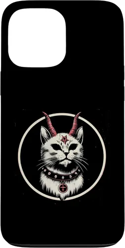 Vista 24 de Funda para iPhone 17 de Baphomet Satánico Oculto de Gato del Diablo
