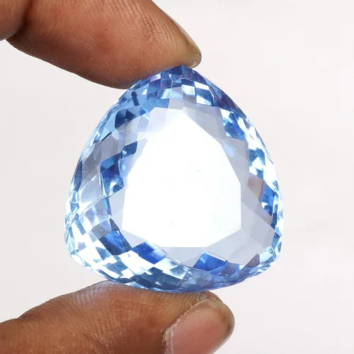 Vista 2 de REAL-GEMS 90.50 Ct topacio azul en forma de pera utilizado para la fabricación de joyas, Gema, hidrotermal - topacio azul