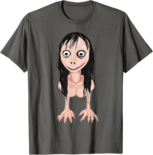 Vista 18 de Momo T Shirt - Camiseta de cara espeluznante - Camiseta de Halloween Momo, Negro, S