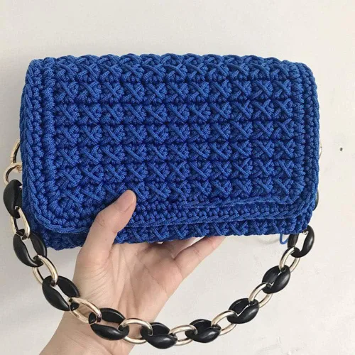 Vista 7 de Cordón de hilo artístico de 14.11 oz, hilo de poliéster color burdeos, para tejer macramé, bolsas de ganchillo, canasta de ganchillo, sombrero