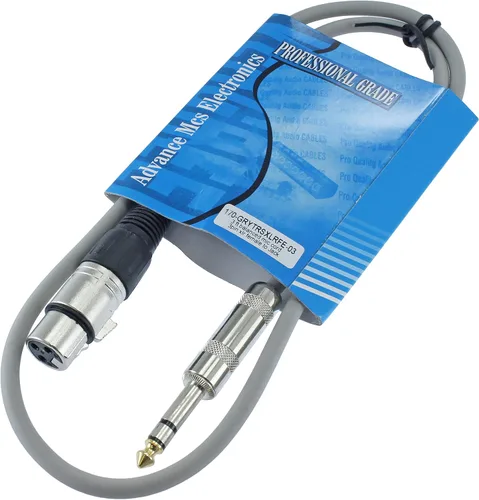 Vista 5 de Cable de conexión de audio profesional XLR hembra TRS de 1/4 pulgadas a 3 pines equilibrado y blindado (3 pies de largo, verde)