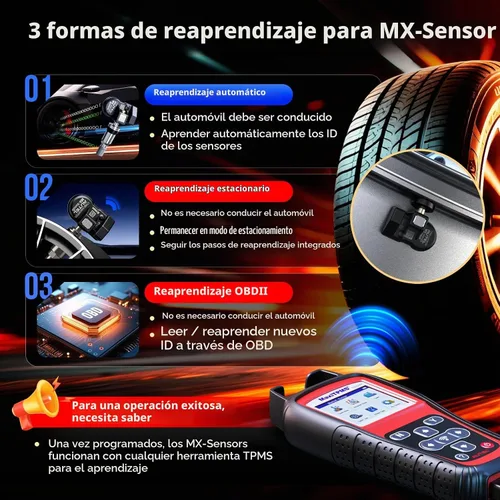 Vista 4 de Autel Sensor TPMS 1-Sensor, MX-Sensor 315+433MHz válvula metálica