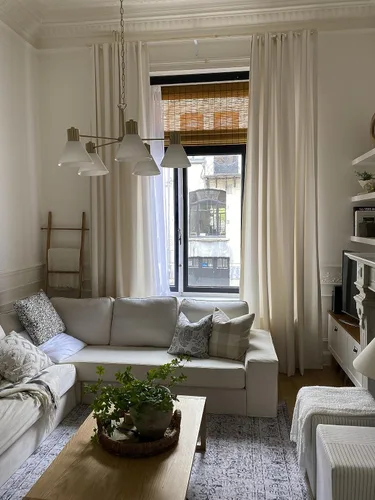 Vista 38 de Cortinas de lino sintético, 2 paneles de 50 pulgadas de ancho (tamaño personalizado, para pedidos personalizados), 17 opciones