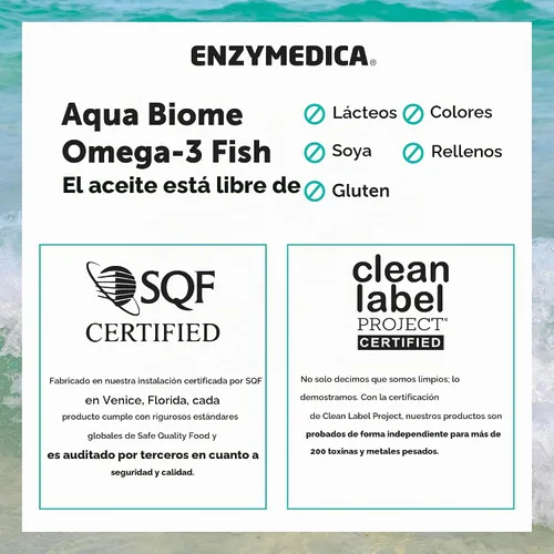 Vista 8 de Aqua Biome by Enzymedica Omega 3 Aceite de pescado de máxima resistencia