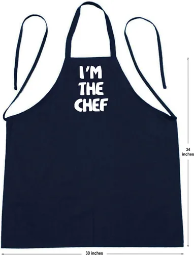 Vista 3 de Delantales de cocina I'm The Chef - Delantal de cocina para chefs, Negro