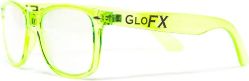 Vista 3 de Gafas de sol con difracción. Efecto prisma 3D de caleidoscopio multicolor. Gafas delirantes de GloFX., Verde