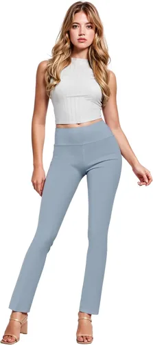 Vista 27 de Hybrid & Company - Pantalones de oficina Millennium ajustados con corte para bota para mujer 10768-negroblanco