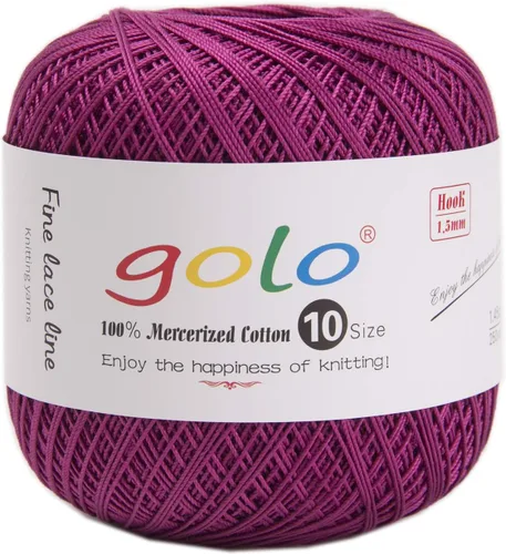 Vista 166 de Golo - 3 bolas de hilo de ganchillo tamaño 10, hilo de crochet para tejer a mano 102